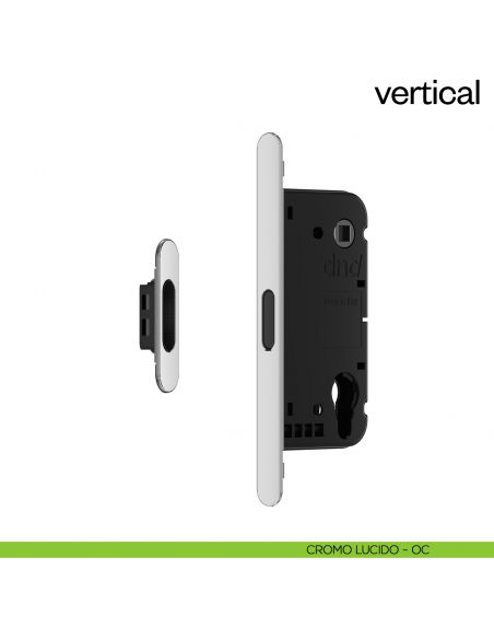 Serratura magnetica Dnd Vertical cilindro yale interasse 85 mm - cromo lucido