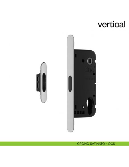 Serratura magnetica Dnd Vertical cilindro yale interasse 85 mm - cromo satinato