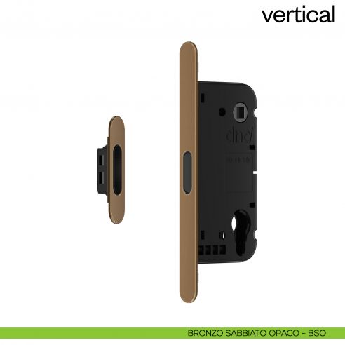 Serratura magnetica Dnd Vertical cilindro yale interasse 85 mm - bronzo sabbiato opaco