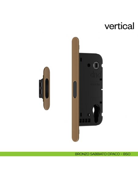 Serratura magnetica Dnd Vertical cilindro yale interasse 85 mm - bronzo sabbiato opaco