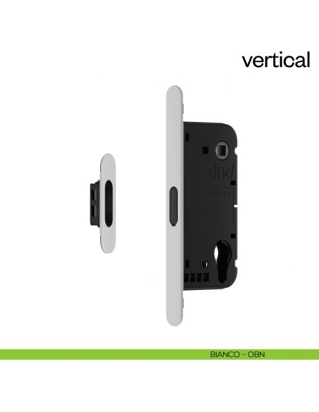 Serratura magnetica Dnd Vertical cilindro yale interasse 85 mm - bianco