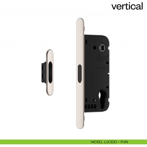 Serratura magnetica Dnd Vertical cilindro yale interasse 85 mm - nickel lucido