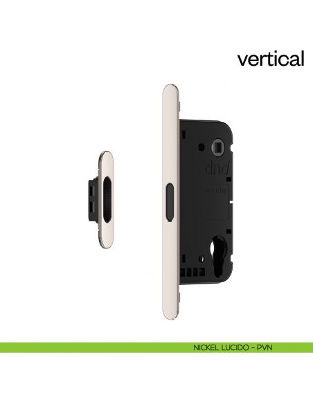 Serratura magnetica Dnd Vertical cilindro yale interasse 85 mm - nickel lucido