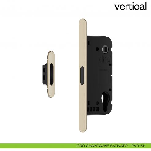 Serratura magnetica Dnd Vertical cilindro yale interasse 85 mm - oro champagne satinato