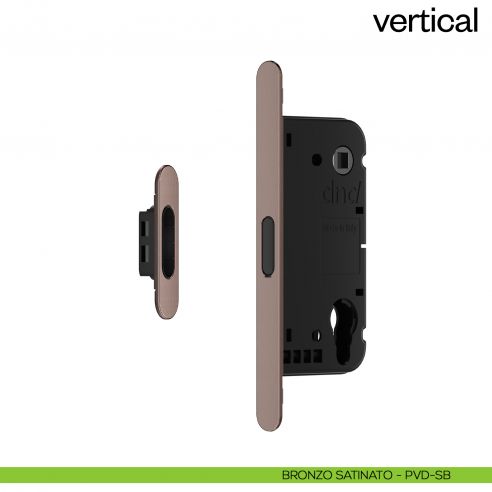 Serratura magnetica Dnd Vertical cilindro yale interasse 85 mm - bronzo satinato