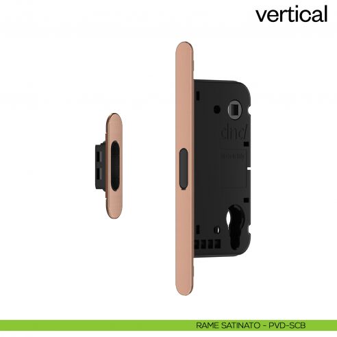 Serratura magnetica Dnd Vertical cilindro yale interasse 85 mm - rame satinato