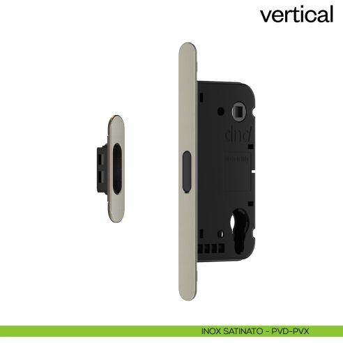 Serratura magnetica Dnd Vertical cilindro yale interasse 85 mm - inox satinato