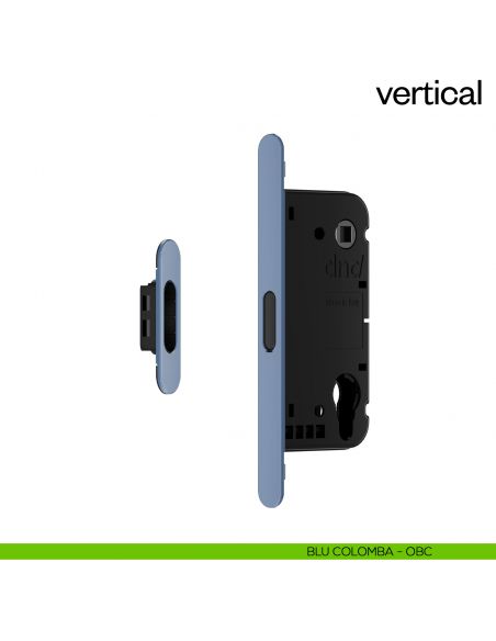 Serratura magnetica Dnd Vertical cilindro yale interasse 85 mm - blu colomba