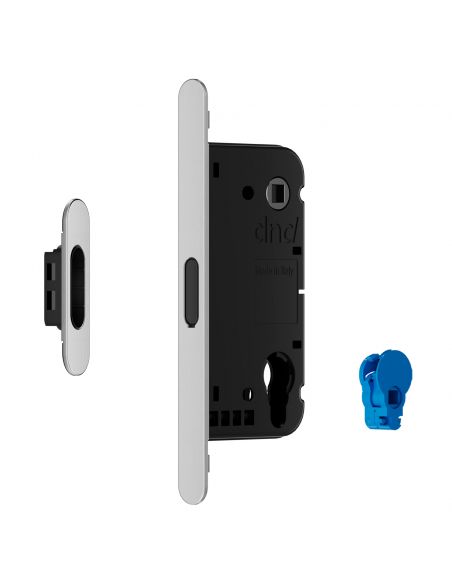 Serratura magnetica Dnd Vertical yale con adattatore per nottolino WC interasse 96 mm - cromo satinato