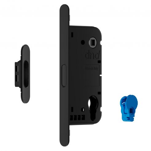 Serratura magnetica Dnd Vertical yale con adattatore per nottolino WC interasse 96 mm - nero