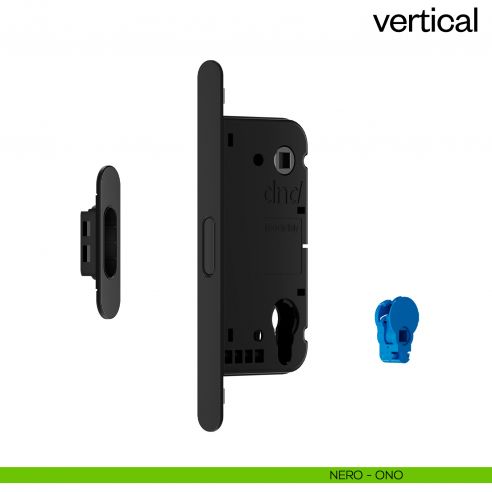 Serratura magnetica Dnd Vertical yale con adattatore per nottolino WC interasse 96 mm - nero