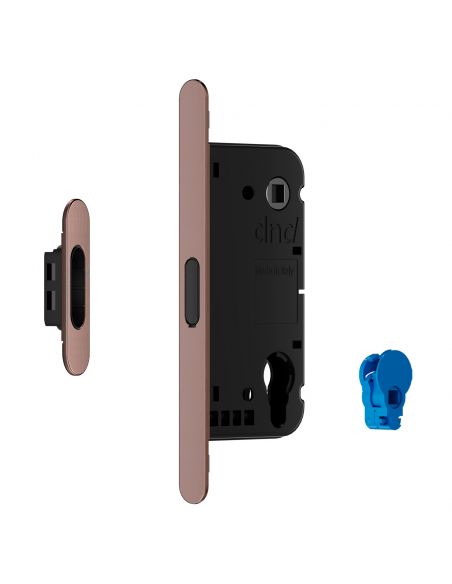 Serratura magnetica Dnd Vertical yale con adattatore per nottolino WC interasse 96 mm - bronzo satinato