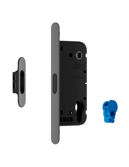 Serratura magnetica Dnd Vertical yale con adattatore per nottolino WC interasse 96 mm - grafite satinato