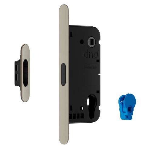 Serratura magnetica Dnd Vertical yale con adattatore per nottolino WC interasse 96 mm - inox satinato