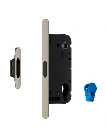 Serratura magnetica Dnd Vertical yale con adattatore per nottolino WC interasse 96 mm - inox satinato