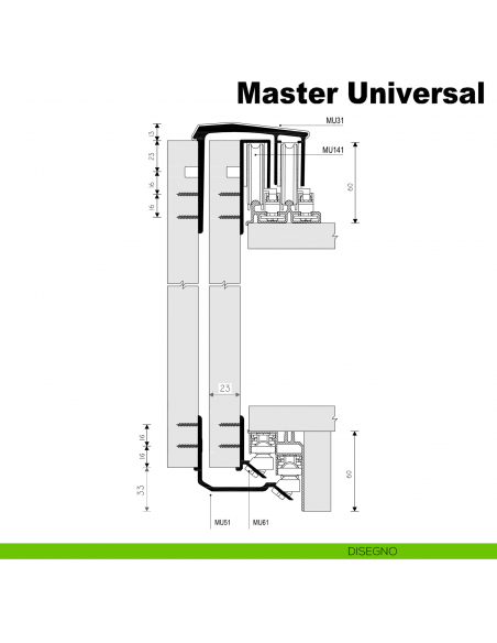 Kit anta esterna Master Universal Mini Caimi Export spessore 23 mm disegno