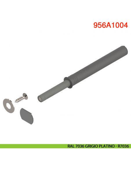 Cricchetto magnetico a pressione Blum Tip-On 956A1004 corsa lunga 38 mm - RAL 7036 grigio platino