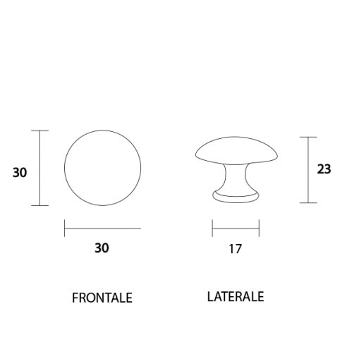Pomello per mobile Metal Style disegno
