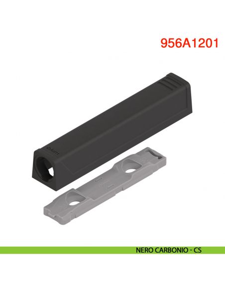 Piastra di supporto dritta per cricchetto Blum Tip-On 956A1201 corsa lunga 38 mm - nero carbonio