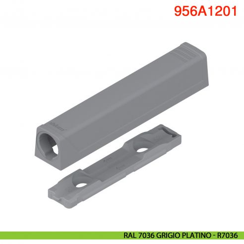 Piastra di supporto dritta per cricchetto Blum Tip-On 956A1201 corsa lunga 38 mm - grigio platino