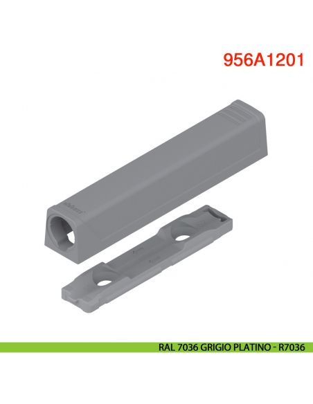 Piastra di supporto dritta per cricchetto Blum Tip-On 956A1201 corsa lunga 38 mm - grigio platino