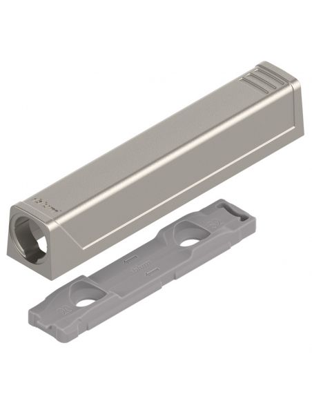 Piastra di supporto dritta per cricchetto Blum Tip-On 956A1201 corsa lunga 38 mm - laccato in nichel