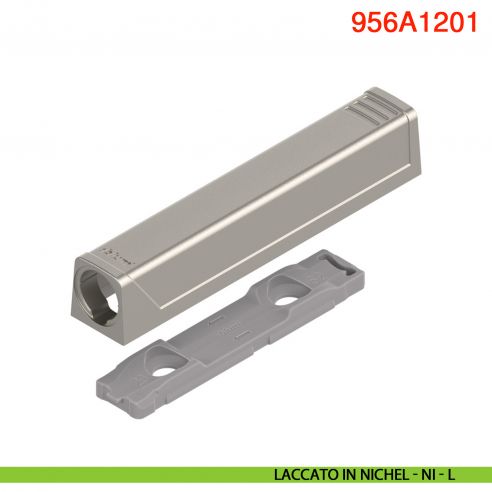 Piastra di supporto dritta per cricchetto Blum Tip-On 956A1201 corsa lunga 38 mm - laccato in nichel