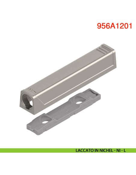 Piastra di supporto dritta per cricchetto Blum Tip-On 956A1201 corsa lunga 38 mm - laccato in nichel
