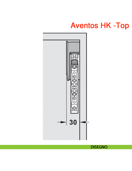 Guarnitura per anta a ribalta Blum Aventos HK-Top fissaggio viti per truciolare