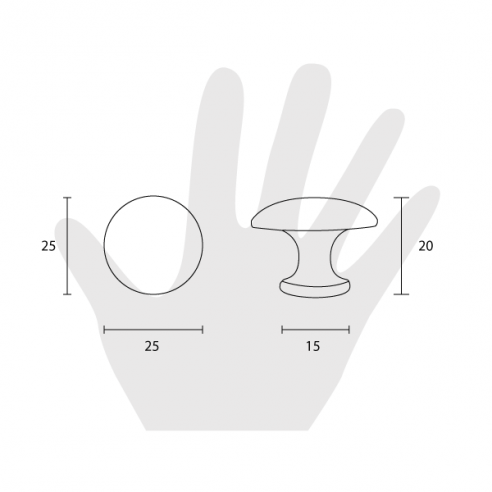 Pomello per mobile ø25 Metal Style disegno