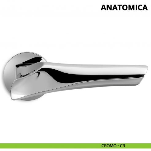 Maniglia per porta interna Anatomica Ento rosetta tonda cromo