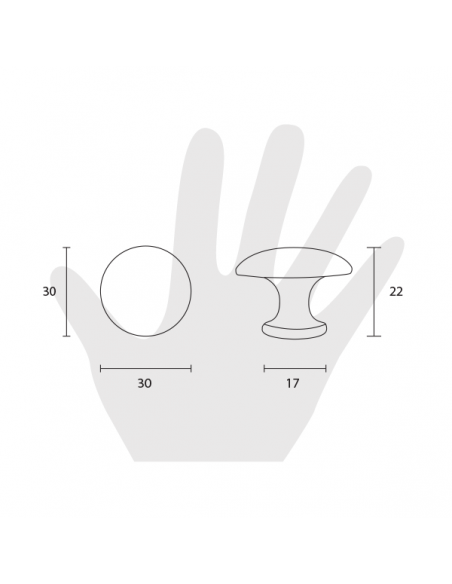 Pomello per mobile ø30 Metal Style disegno