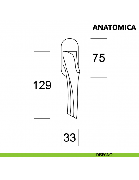 Maniglia per finestra martellina DK Anatomica Ento disegno
