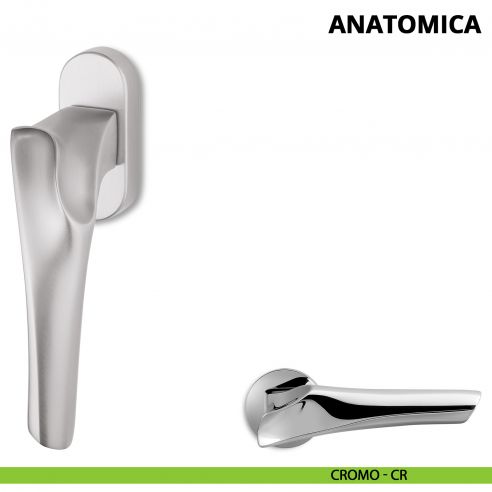 Maniglia per finestra martellina DK Anatomica Ento cromo