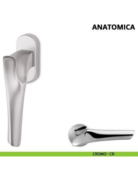 Maniglia per finestra martellina DK Anatomica Ento cromo