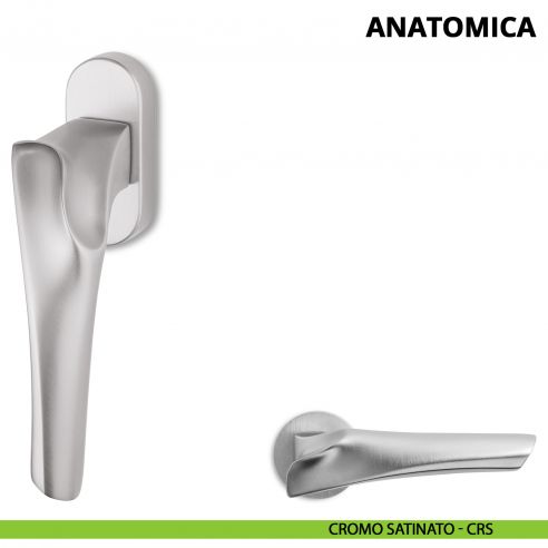 Maniglia per finestra martellina DK Anatomica Ento cromo satinato