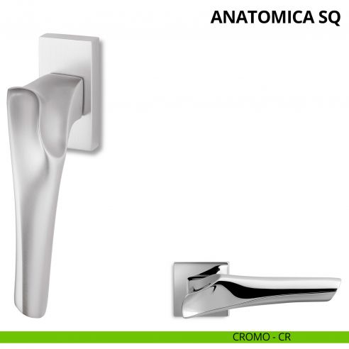 Maniglia per finestra martellina DK Anatomica SQ Ento cromo