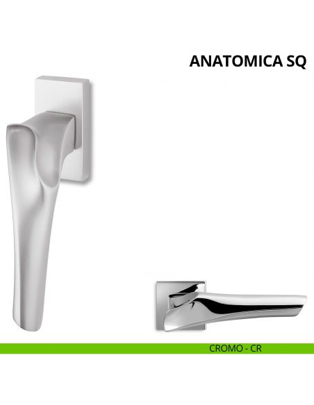 Maniglia per finestra martellina DK Anatomica SQ Ento cromo