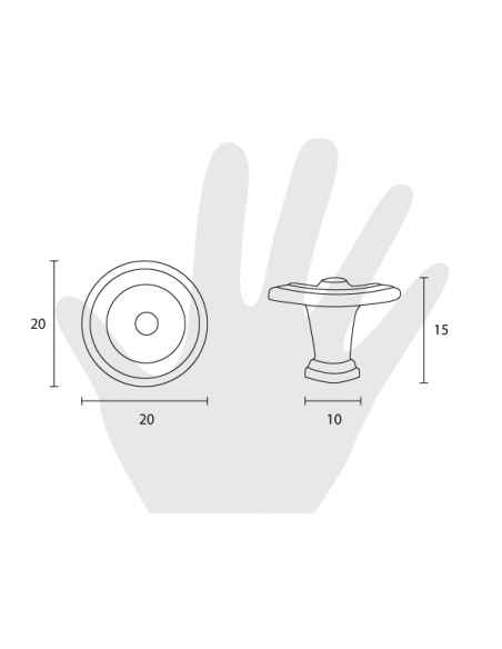 Pomello per mobile Metal Style disegno