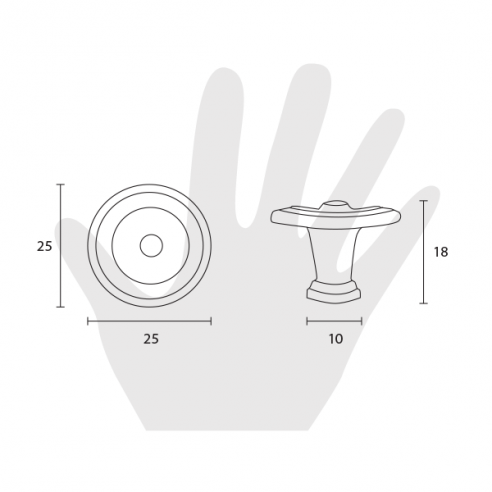 Pomello per mobile ø25 Metal Style disegno