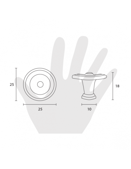 Pomello per mobile ø25 Metal Style disegno