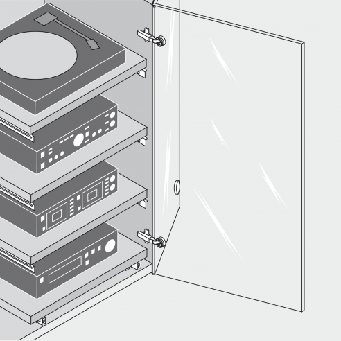 Cerniera per anta in vetro Blum 75T4100 Clip Top a battuta apertura 94 gradi