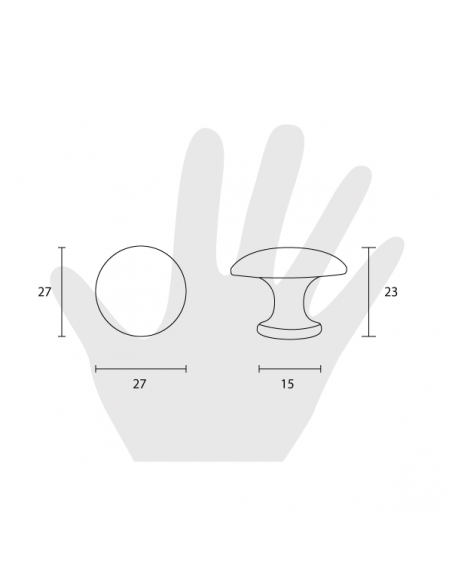Pomello per mobile ø27 Metal Style disegno