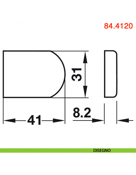 Placchetta copriscatolina semitonda nichel opaco Blum 84.4120 per cerniera per anta in vetro - disegno