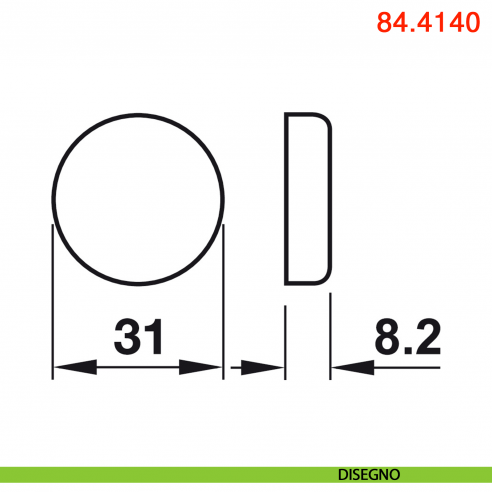Placchetta copriscatolina tonda nichel opaco Blum 84.4140 per cerniera per anta in vetro - disegno