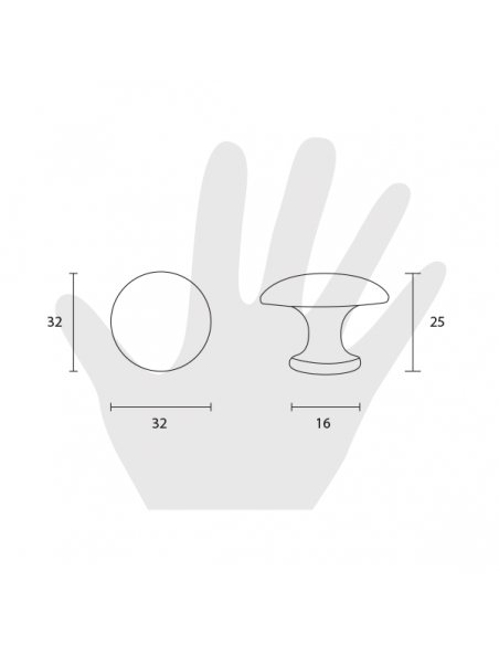 Pomello per mobile ø32 Metal Style disegno