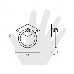 Pomello a ciondolo per mobile Metal Style 2