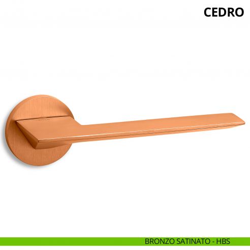 Maniglia per porta interna Cedro Ento rosetta tonda bronzo satinato