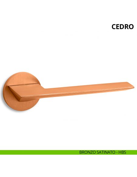 Maniglia per porta interna Cedro Ento rosetta tonda bronzo satinato