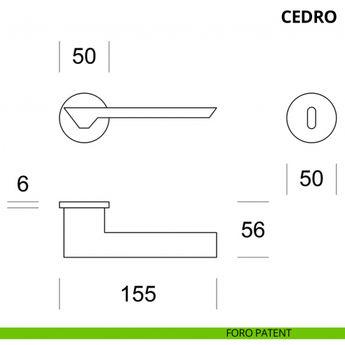 Maniglia per porta interna Cedro Ento rosetta tonda foro patent